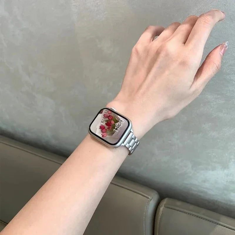 Women Slim metal band For Apple Watch 8 7 41mm 45mm Stainless Steel band Apple Watch Ultra 49mm 6 5 4 3 SE2 44mm 40mm 42mm Band