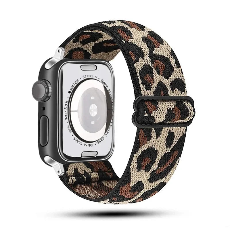 Bohemian Nylon band for Apple Watch Ultra 2 49mm 42mm 45mm 38mm 40mm 41mm 44mm Elastic Shiny band Apple Watch Series 10 9 8 7 6 5 4 3 SE