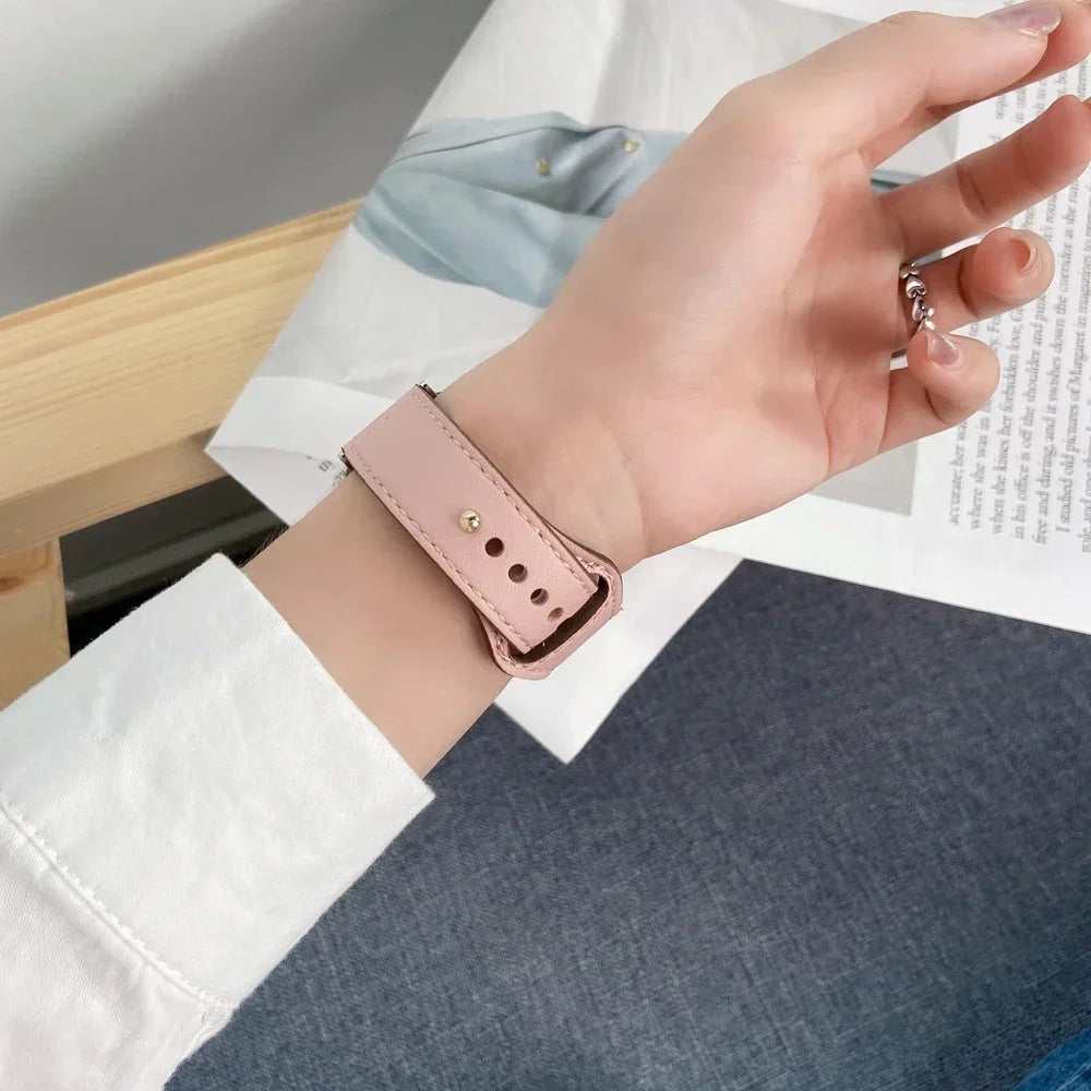 Leather strap For Samsung Galaxy watch 7/6/5/pro/4/Classic/Active 2 20mm 22mm bracelet Huawei GT/Amazfit GTS/GTR 4/3/2 mini Band