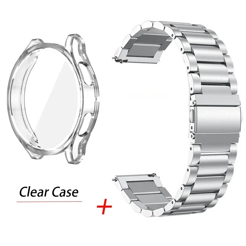 Strap+Screen Case Protector For Samsung Galaxy Watch 7 6 5 4 40mm 44mm Band Cover For Samsung Galaxy Watch 7 44mm Metal Bracelet