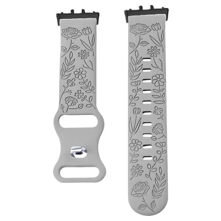 Prints Design Strap for Samsung Galaxy Fit 3 Watch Band Silicone Engraving Bracelet for Samsung Galaxy Fit 3 Floral Wristband