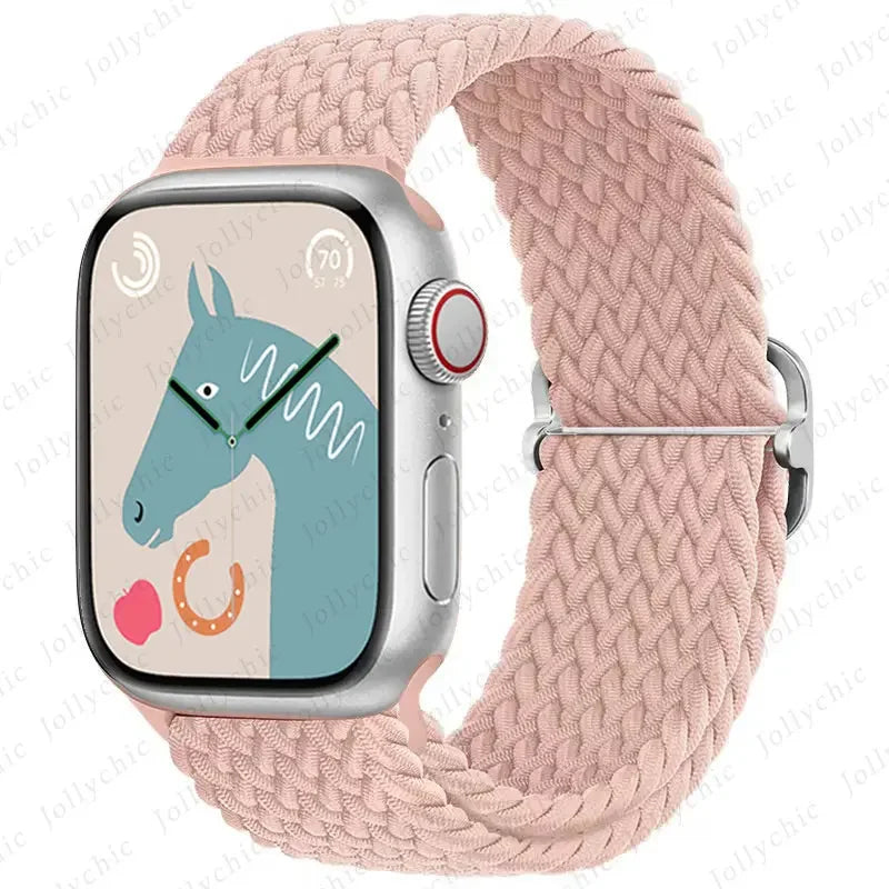 Braided Solo Loop band For Apple Watch Ultra 2 band 49mm 44mm 40mm 45mm 41mm 42mm 38mm band Apple Watch Series 9 8 7 6 SE 3