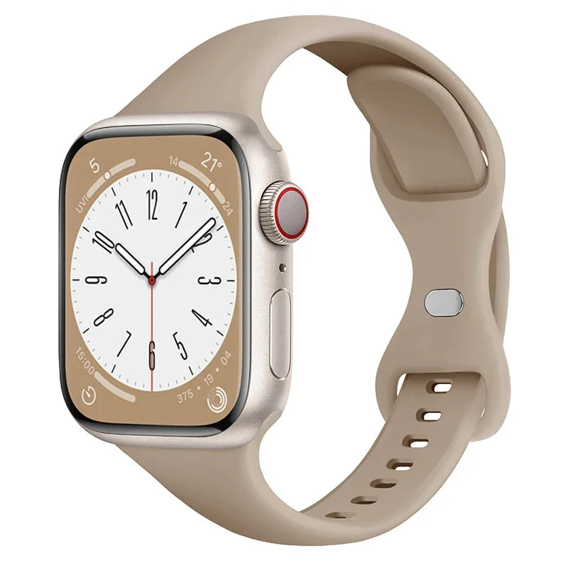 Slim Silicone band for Apple Watch band 44mm 40mm 41mm 45mm 38mm 42mm 49mm 46mm Apple Watch Series 10 9 8 7 SE 6 5 4 Woman band