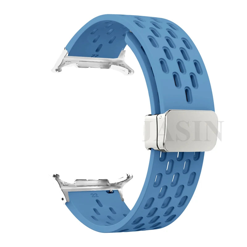 Silicone Strap for Samsung Galaxy Watch 8 40mm 44mm 8 Classic 46mm Magnetic Buckle Band Breathable Watchband No Gaps Bracelet