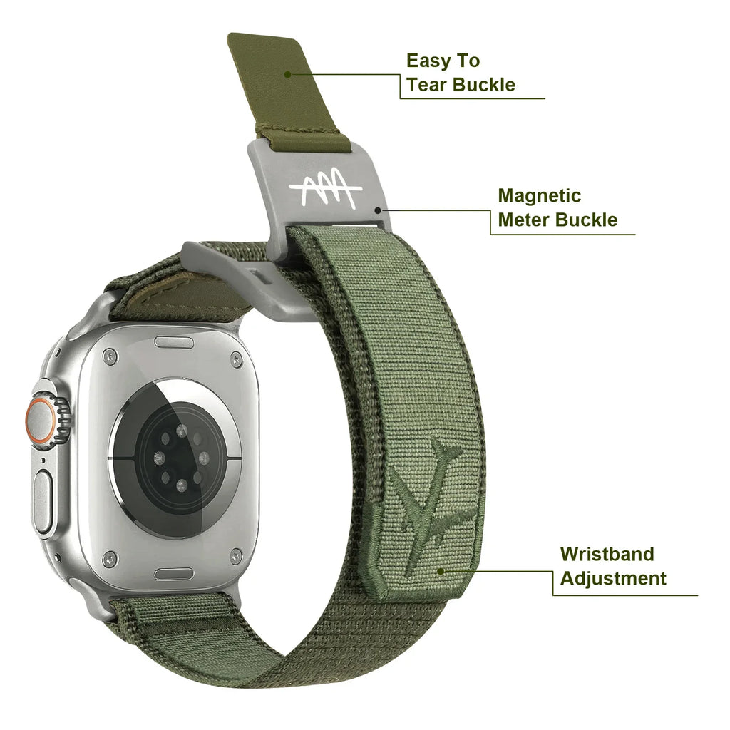 Nylon Magnetic band for Apple Watch Ultra 3 49mm 11 46mm 42mm Alpine band for Apple Watch Series 9 8 7 6 SE 45mm 40mm 44mm 41mm Bands