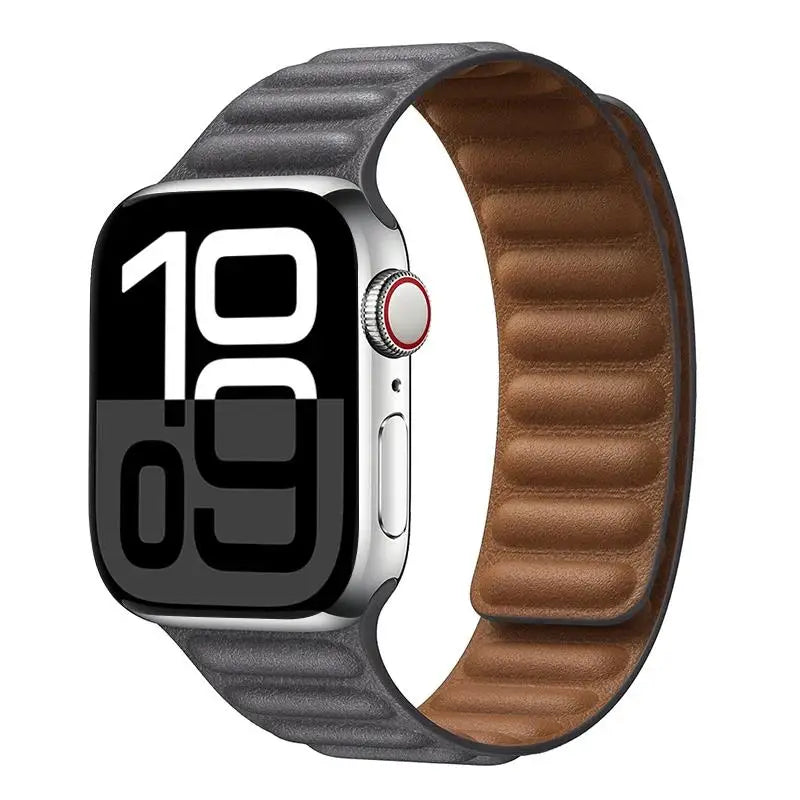 Leather band for Apple Watch band 49mm 46mm 42mm 41mm 44mm Original Magnetic Loop Link band Apple Watch 10 9 8 7 SE Ultar2 band