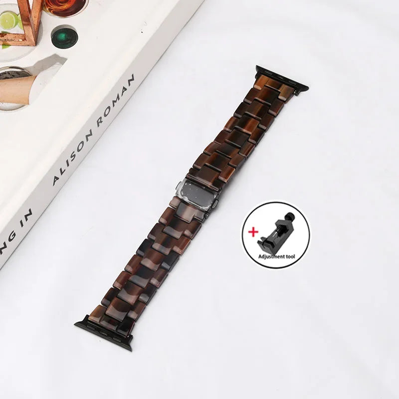Resin band for Apple Watch band 44mm 40mm 45mm 49mm 38mm 42mm 41mm Fashion Wrist band for Apple Watch Series 8 7 6 5 4 3 2 1 Ultra 2