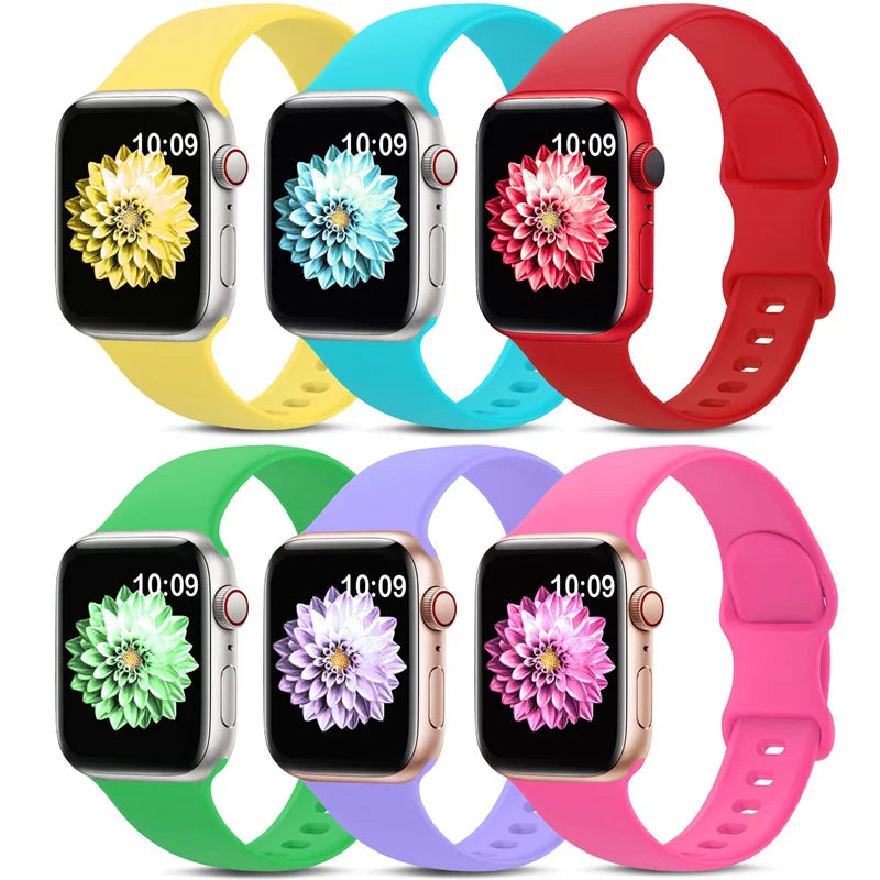 Silicone band For Apple Watch band 40mm 44mm 49mm 45mm 41mm 38mm 42mm 44mm correa band Apple Watch Series 9 8 7 6 3 SE Ultra 2