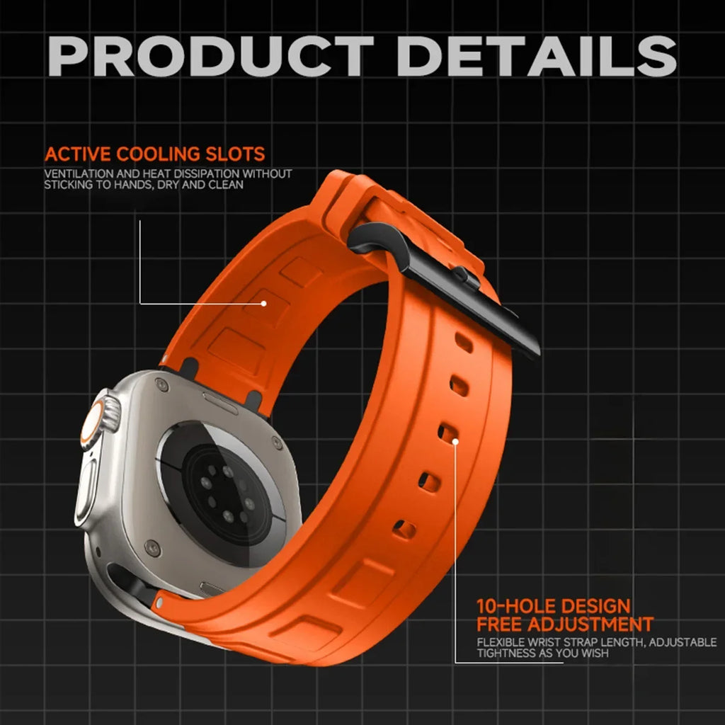 Silicone band for Apple Watch band Ultra 2 1 49mm 46mm 45mm 44mm 42mm Sport band for Apple Watch Series 10 9 8 7 6 5 SE Correas