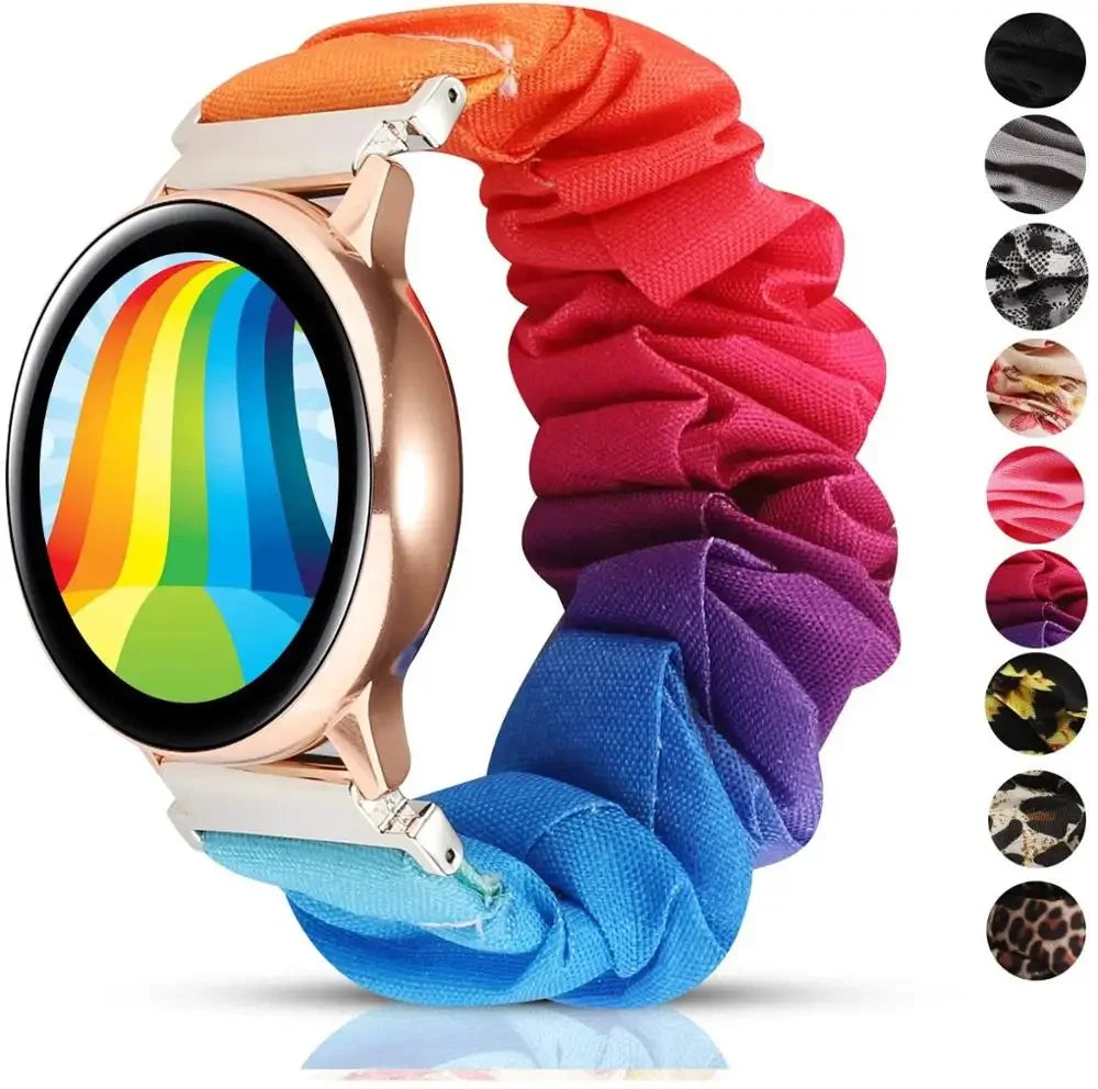 Elastic Nylon Loop Strap For Samsung Galaxy Watch 7 6 5 4 40mm 44mm Band Scrunchies Bracelet for Galaxy Watch 6 4Classic 43/47mm