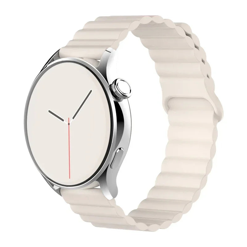 silicone strap For Samsung Galaxy watch 7/6/5/4/5pro/6-4 Classic/FE 20mm 22mm band Magnetic Loop bracelet huawei GT 4-3-pro-2e