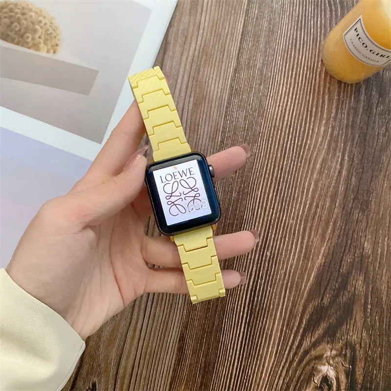 Carbon fiber band for Apple Watch band Ultra 2 49mm band 45mm 44mm 40mm 41mm PC watch band link band Series 9 8 7 6 5 4 SE