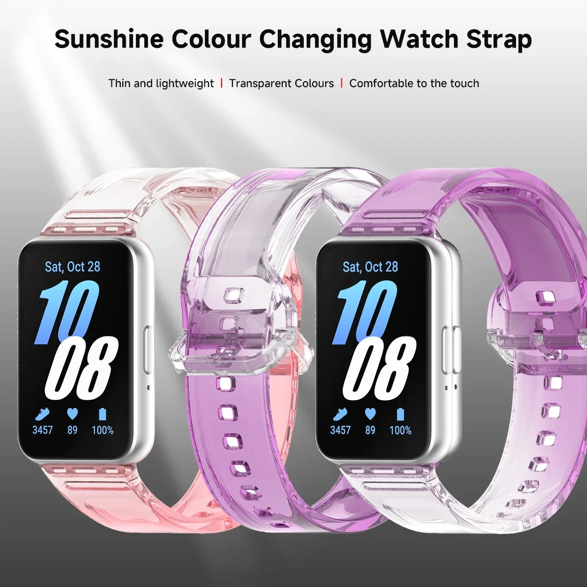 TPU Watchband For Samsung Fit3 Transparent Change Color Light Wrist Bracelet For Samsung Fit 3 Strap Silicone Replacement Strap