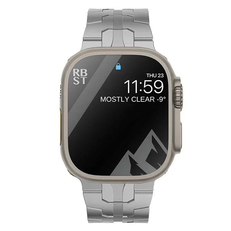 Titanium band for Apple Watch Ultra 2 49mm 45mm 44mm 38mm 41mm band Luxury Men's Style band for Apple Watch SE S10 9 8 7 6 5 4 3