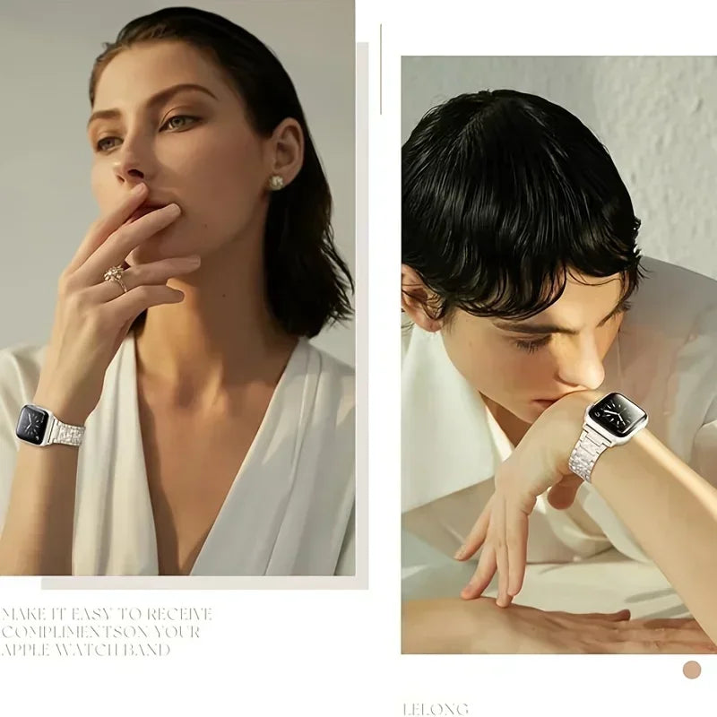 Diamond case+band For Apple Watch band 45mm 40mm 44mm 41mm 38mm 42mm 44mm metal Belt Apple Watch Series 9 8 7 SE 6 5 Women band