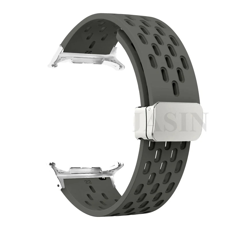 Silicone Strap for Samsung Galaxy Watch 8 40mm 44mm 8 Classic 46mm Magnetic Buckle Band Breathable Watchband No Gaps Bracelet