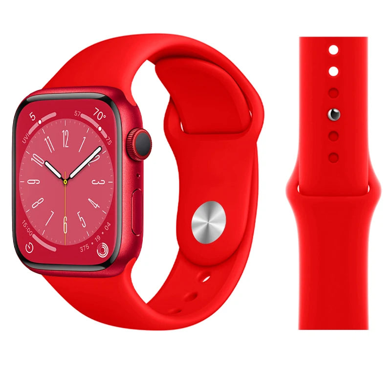 Official Silicone band for Apple Watch band Ultra 2 49mm 44mm 40mm 41mm 45mm 38mm Sport band Apple Watch Series 9 7 5 SE 10 42mm 46mm