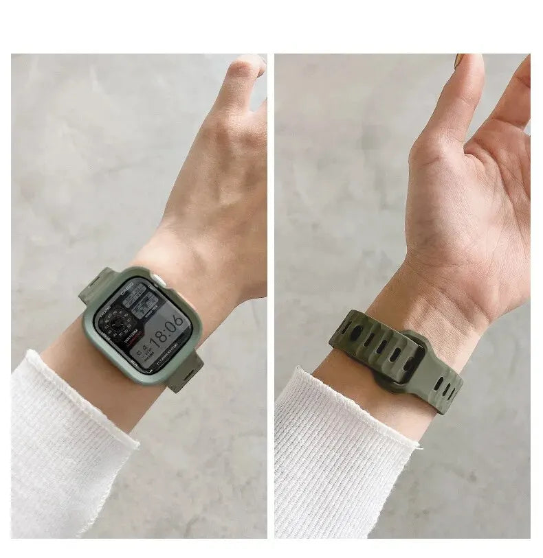 Candy Silicone Case+ band For Apple Watch Series 9 45mm band 8 7 42mm 41mm SE 6 5 4 3 2 1 44mm 40mm 38mm Apple Watch Ultra 2 49mm