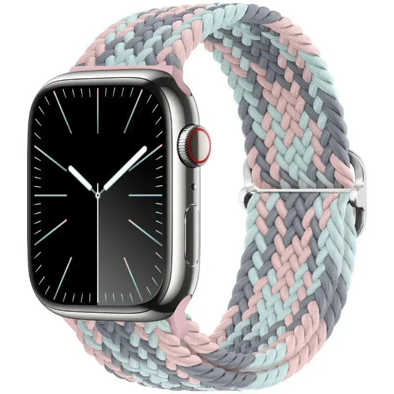 Braided Nylon band for Apple Watch band Ultra 2 49mm Series 10 46mm 42mm 44mm 40mm 41mm Adjustable band Apple Watch 9 8 7 6 SE 5 4