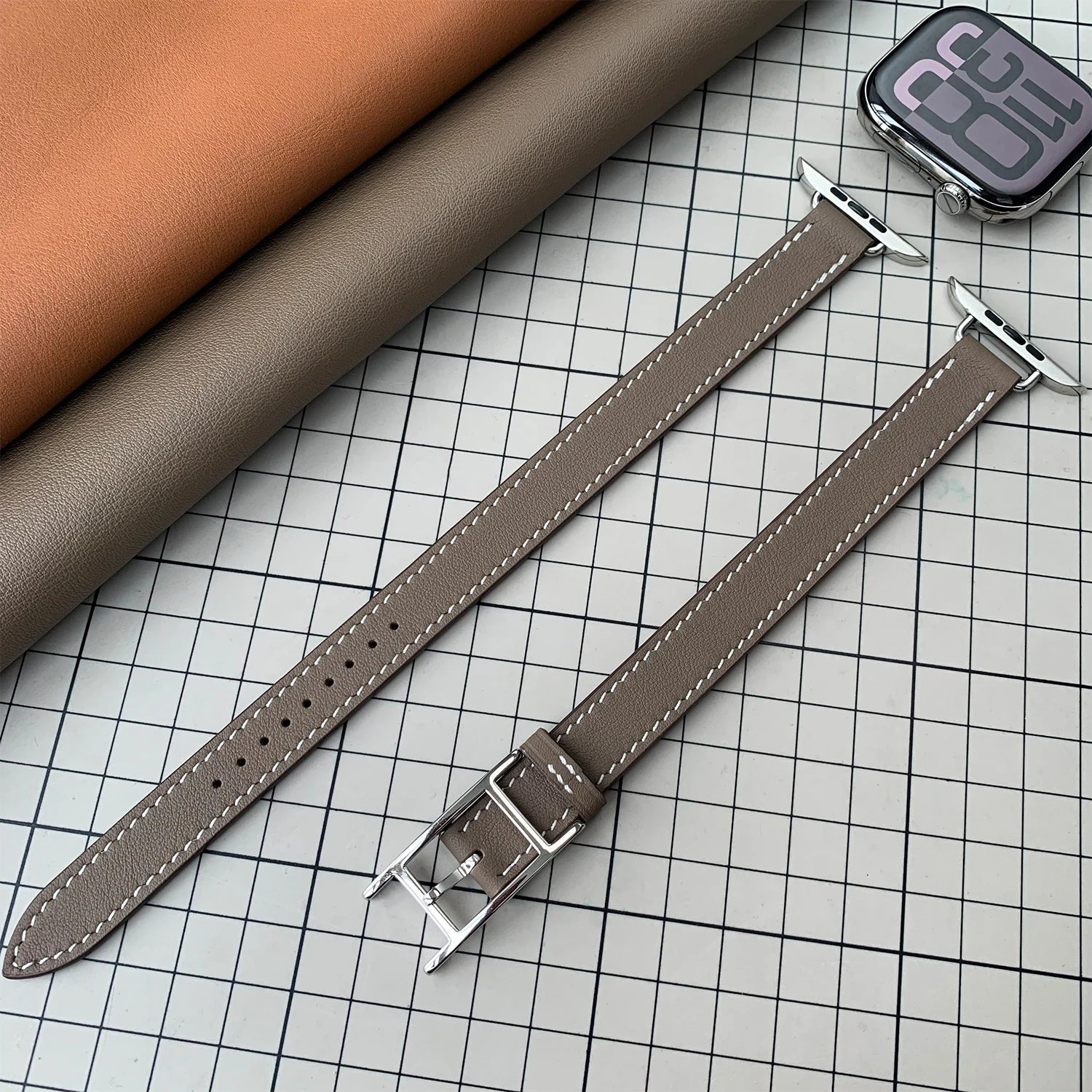 New 2025 Hapi Attelage Double Tour band For Apple Watch band Series 11 10 9 8 7 SE 3 Apple Watch Ultra 3 2 H Buckle Belt 42mm 46mm