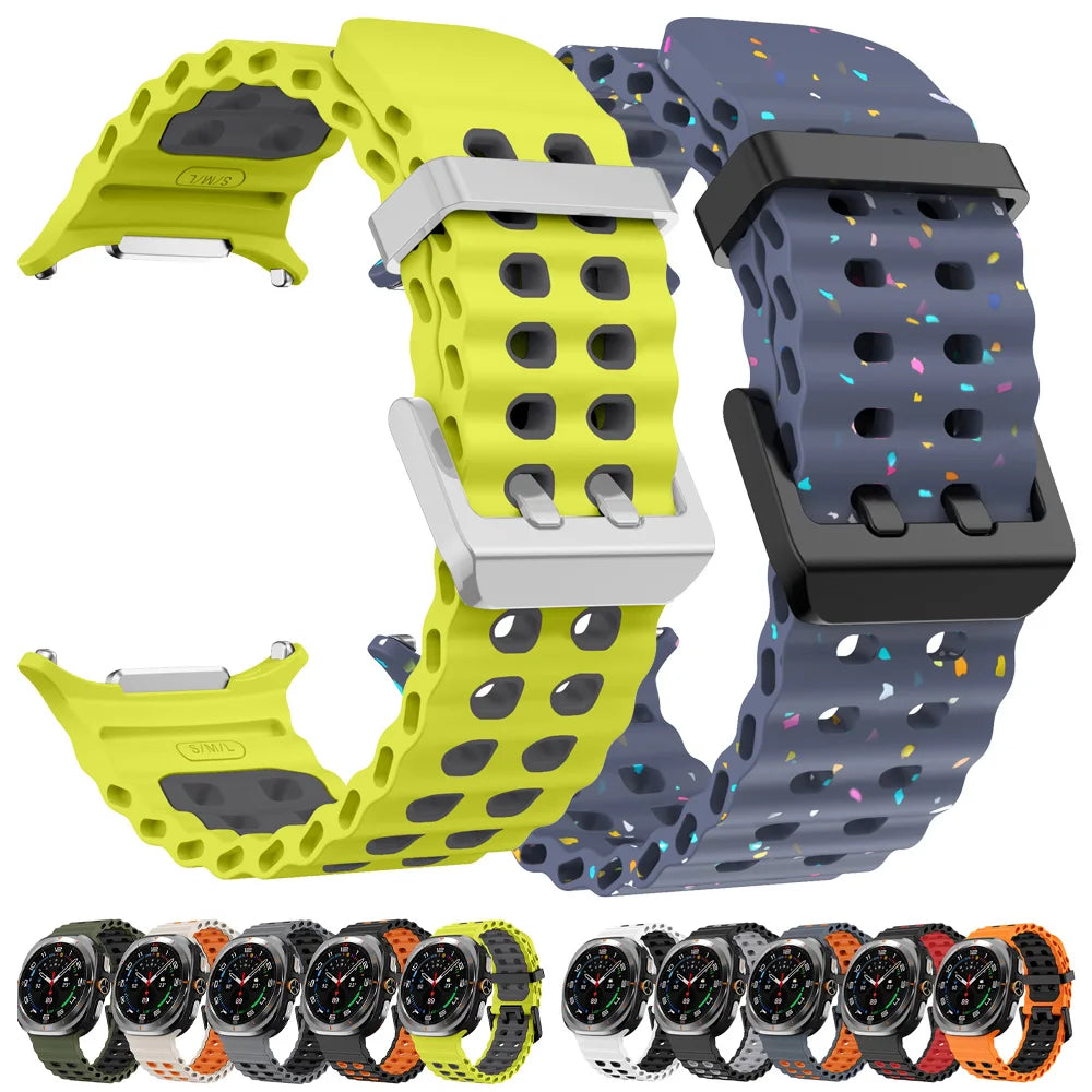 Silicone Breathable Strap For Samsung Galaxy Watch Ultra 47mm Marine Wristband Bracelet Galaxy Watch Ultra(2025) 47mm Watchband