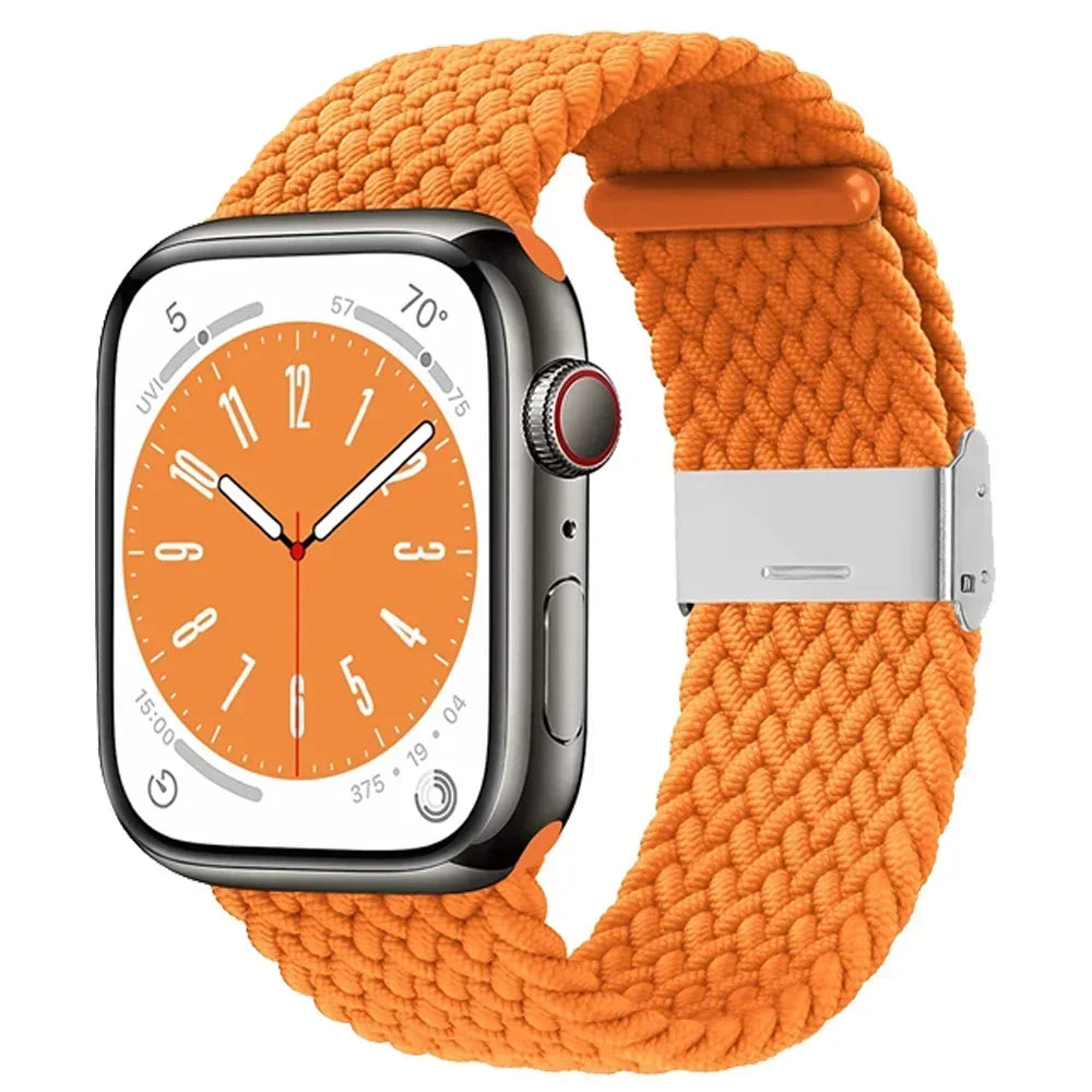 Braided Solo Loop For Apple Watch Ultra band 49mm 45mm 40mm 41mm 44mm Nylon Elastic band Apple Watch Series 10 9 8 SE 6 7 5 4 band