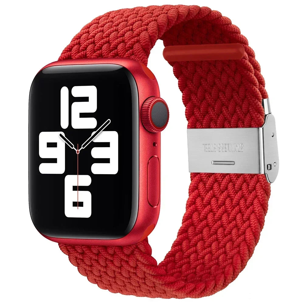 Braided Solo Loop For Apple Watch Ultra band 49mm 45mm 40mm 41mm 44mm Nylon Elastic band Apple Watch Series 10 9 8 SE 6 7 5 4 band