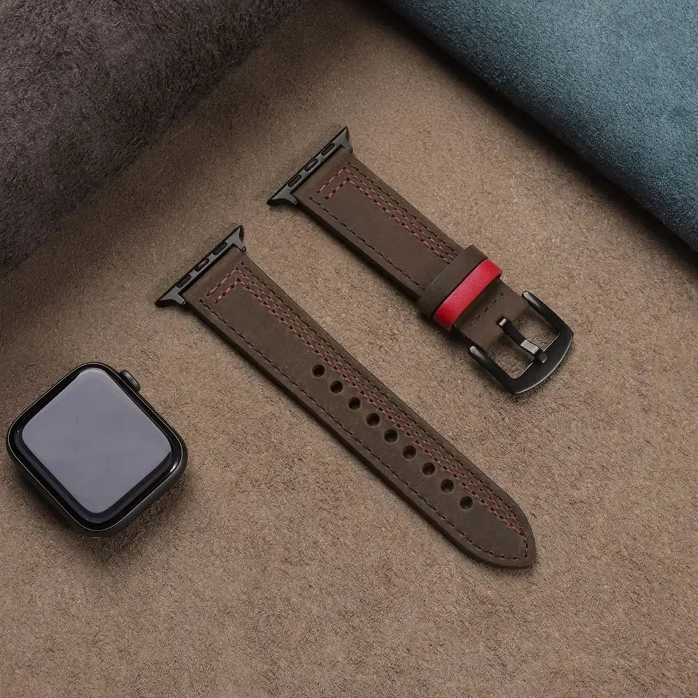 Leather loop band For Apple Watch band 40mm Ultra 49mm 41mm 42mm 38mm 46mm 44mm 45mm band Apple Watch Series 10 9 5 6 SE 8 7 3 4