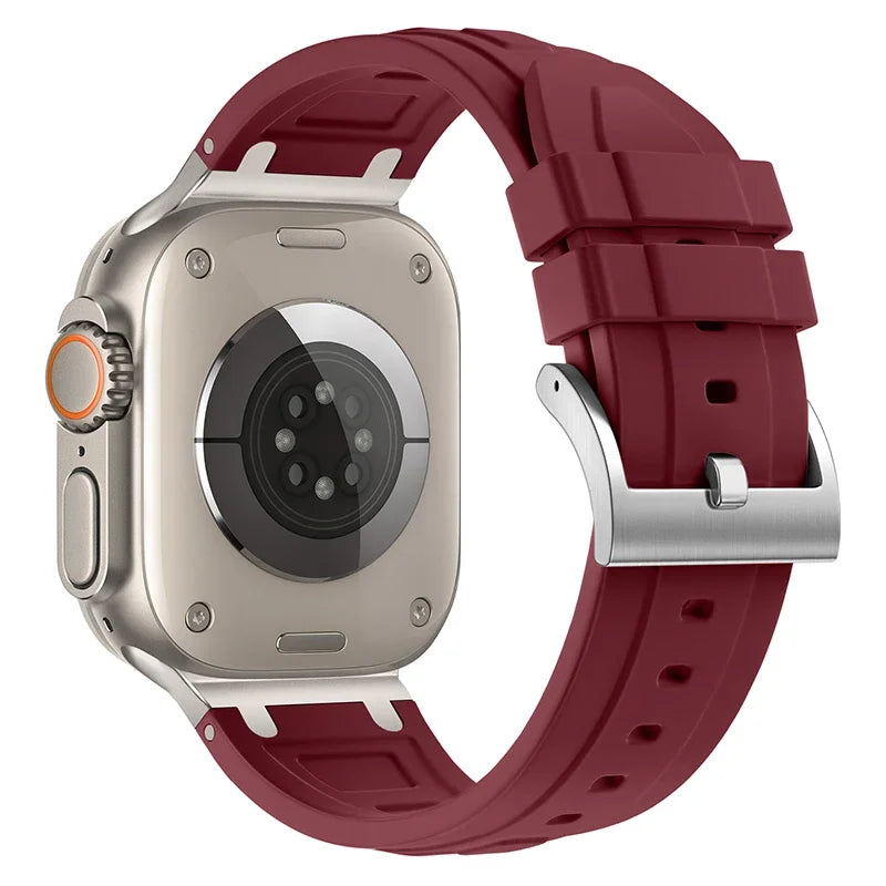 Silicone band for Apple Watch band Ultra 2 1 49mm 46mm 45mm 44mm 42mm Sport band for Apple Watch Series 10 9 8 7 6 5 SE Correas