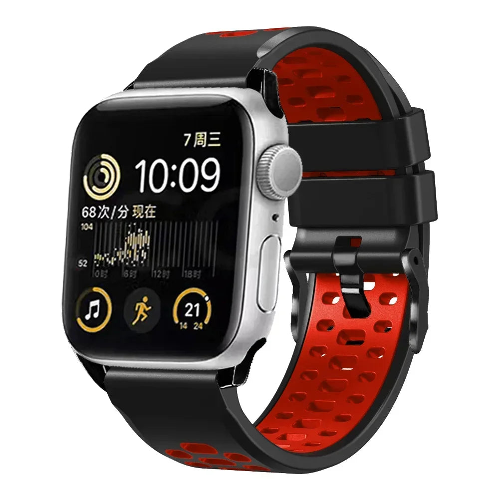 Sport Silicone band For Apple Watch Ultra 2 49mm band Wristband For Apple Watch Series 9 8 7 SE 6 45mm 44mm 42mm Accessory