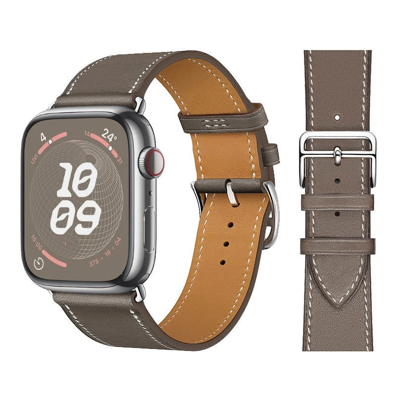 Leather band For Apple Watch Ultra 2 49mm 9 8 7 45mm 41mm High quality business wristband For Apple Watch 6 5 4 3 SE 44mm 40mm 42mm