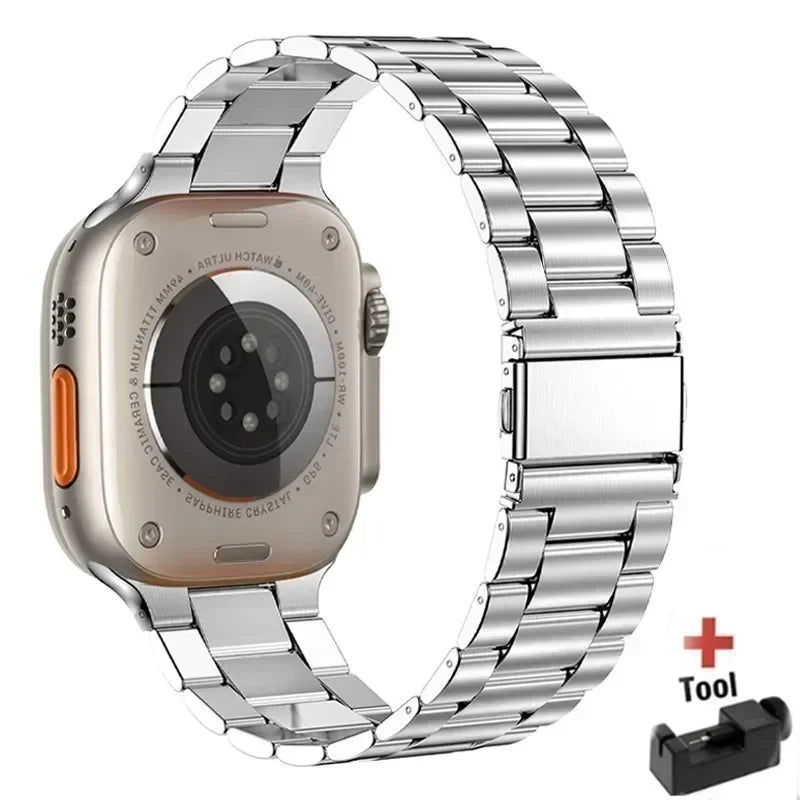 Stainless Steel band for Apple Watch band 44mm 45mm 38mm 42mm 40mm 41mm metal link band Apple Watch Series 9 10 8 7 6 5 4 SE Ultra 49mm m