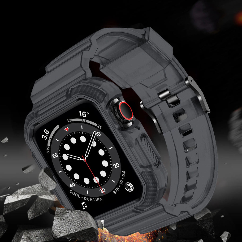 Rugged Armor Pro Designed 44mm 42mm band for Apple Watch band with Case for Apple Watch 44mm 42mm Series 6 SE 5 4