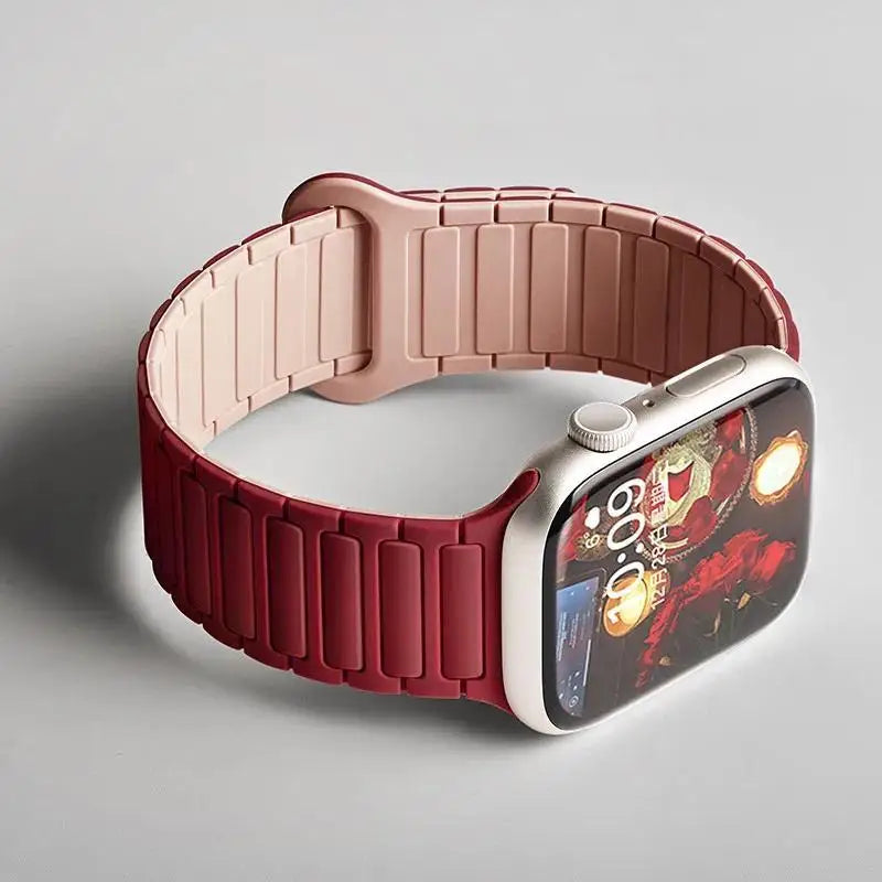 Silicone band Magnetic band for Apple Watch 46mm 42mm 49mm 45mm 41mm 44mm 40mm for Apple Watch Ultra 3 Series 11 10 9 8 7 6 SE 3 5 4