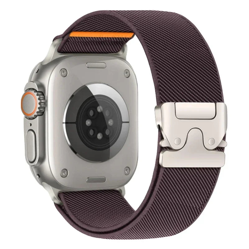 Nylon band for Apple Watch band Ultra 2 49mm 10 9 8 7 46mm 44mm 42mm 45mm 41mm Braided Elastic band for Apple Watch Series 6 SE