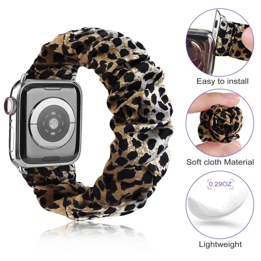 For Apple Watch band Series 8 7 SE 6 5 Ulta 49mm Elastic Scrunchie band for Apple Watch 44mm 40mm 38mm 42mm 41mm 45mm band Belt