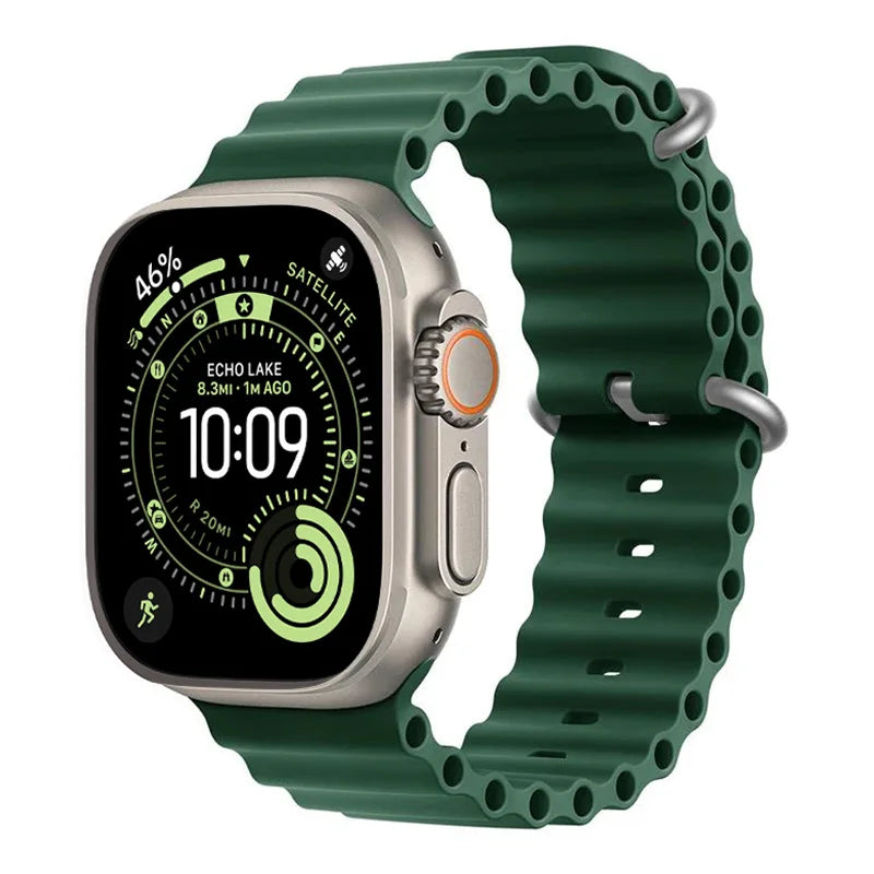 Ocean band for Apple Watch Ultra 3 2 49mm 45mm 46mm 42mm 44mm 40mm Silicone sport band correa Series 11 10 9 7 8 6 SE3 band