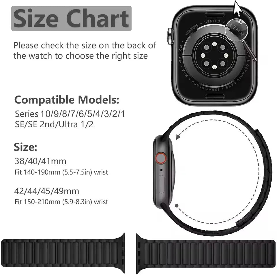 Magnetic band for Apple Watch Ultra 2 49mm band 46mm 45mm 42mm 41mm 44mm Sport Silicone band Apple Watch Series 10 9 8 7 6 SE 5 4