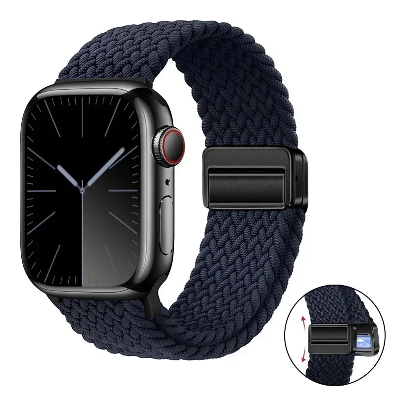 Magnetic Braided band For Apple Watch band 46mm 42mm 45mm 41mm 44mm 40mm Ultra 2 49mm Nylon band Apple Watch 10 9 8 7 6 5 4 SE