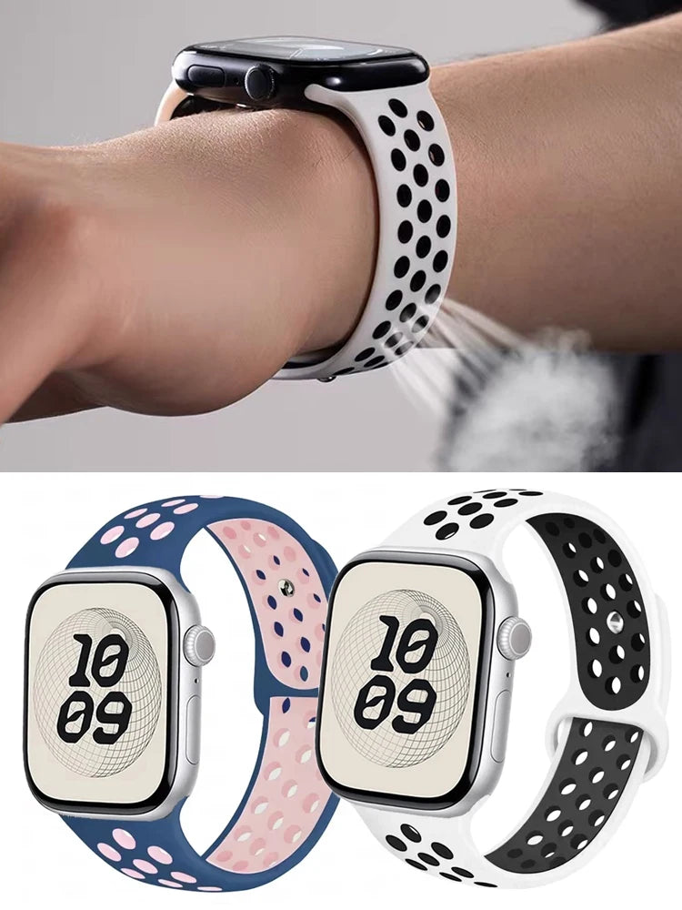 band For Apple Watch 10 46mm 42mm 45mm 41mm 44mm Ultra 2 3 49mm Sport Breathable band Apple Watch Series 11 8 7 6 4 5 9 SE 3 Band