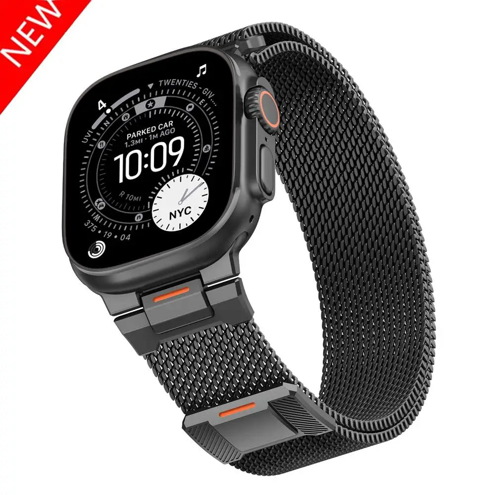 Mechanical Milanese Loop band for Apple Watch Ultra 3 band 49mm 46mm 44mm 41mm 45mm 42mm 40mm band Apple Watch 11 10 9 8 7 6 SE 3