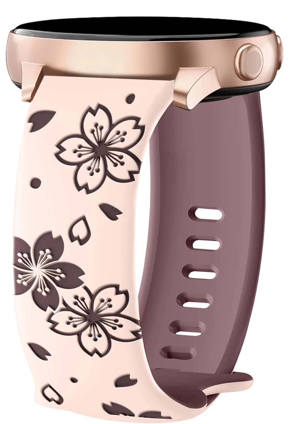 Two-tone Silicone Band Engraved Strap for Samsung Galaxy Watch 7/6/5/4/Active 2 40mm 44mm/Watch 5 Pro 45mm/Watch 3 41mm Straps