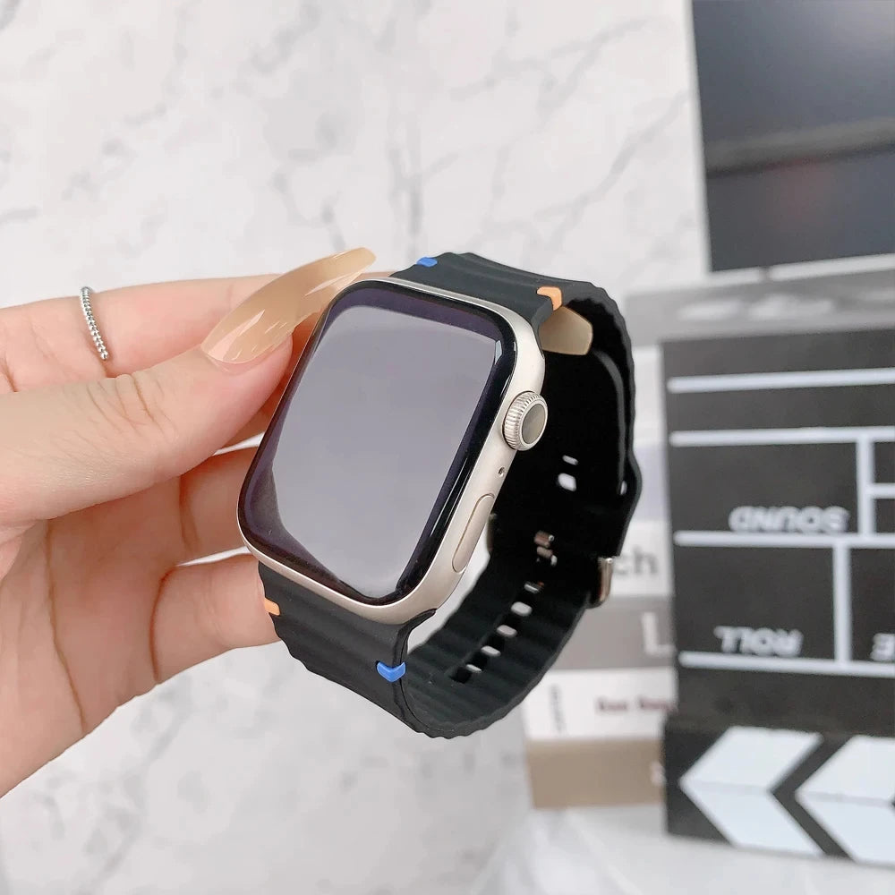 Silicone band for Apple Watch 10 band 46mm 45mm 44mm 49mm 42mm 40mm 38mm correa band Apple Watch Series 9 8 7 6 5 SE Ultra 2 band