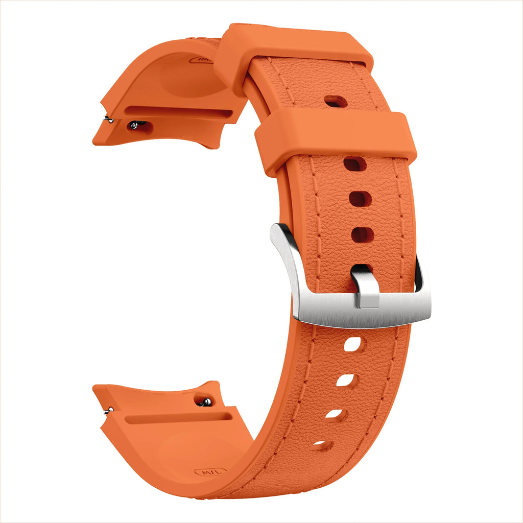 Silicone+Leather Strap for Samsung Galaxy Watch 7 6 5 4 FE 40mm 44mm No Gap Bracelet Band Watch 6 4 Classic 43/47mm 42/46mm Belt