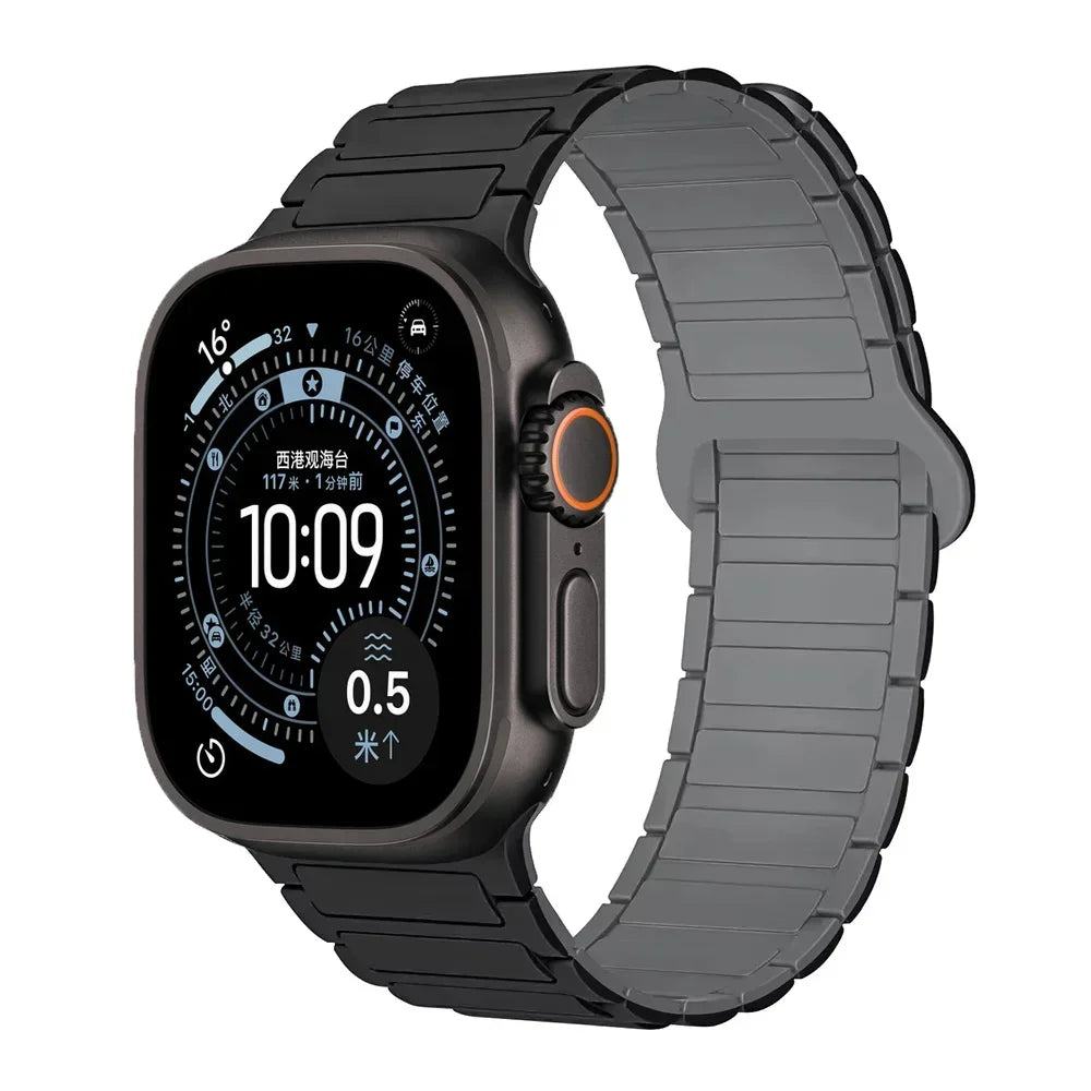 Magnetic Silicone band for Apple Watch Ultra 3 band 49mm 46mm 42mm 45mm 44mm 40mm band correa Apple Watch Series 11 10 9 8 7 SE