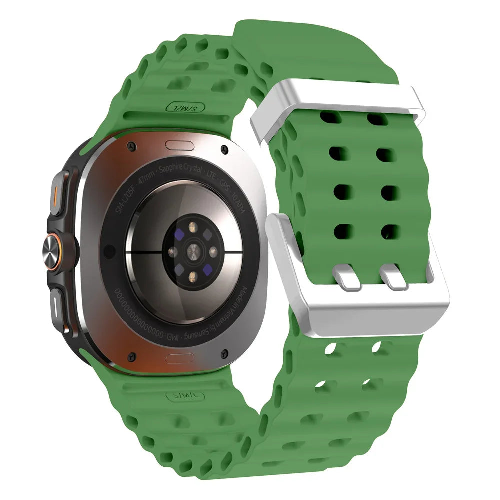 Marine Band For Samsung Galaxy Watch ultra 2025/7 ultra Accessories Two color Sport silicone Bracelet Galaxy Watch ultra Straps