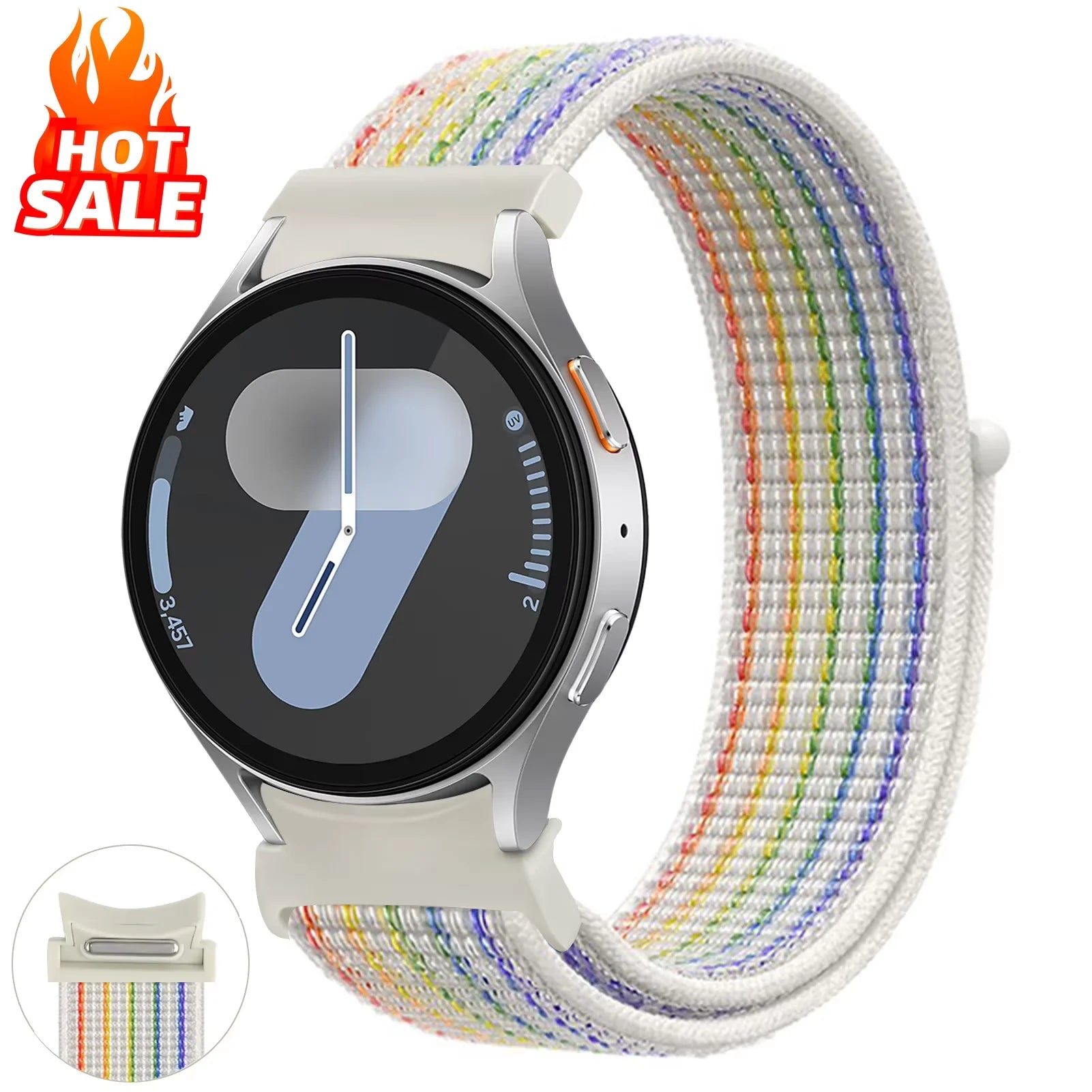No gaps Band For Samsung Galaxy Watch 7 6 FE 4 Classic 5 pro 44mm 40mm 47mm 45mm Nylon Loop bracelet correa Galaxy Watch 7 Strap