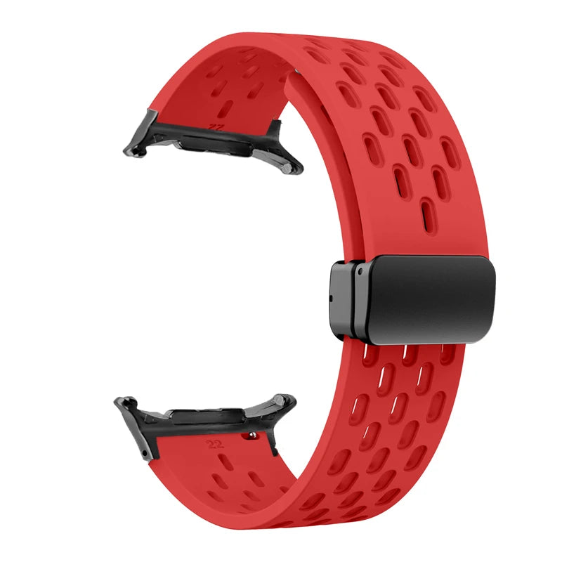 Silicone Strap for Samsung Galaxy Watch 8 40mm 44mm 8 Classic 46mm Magnetic Buckle Band Breathable Watchband No Gaps Bracelet