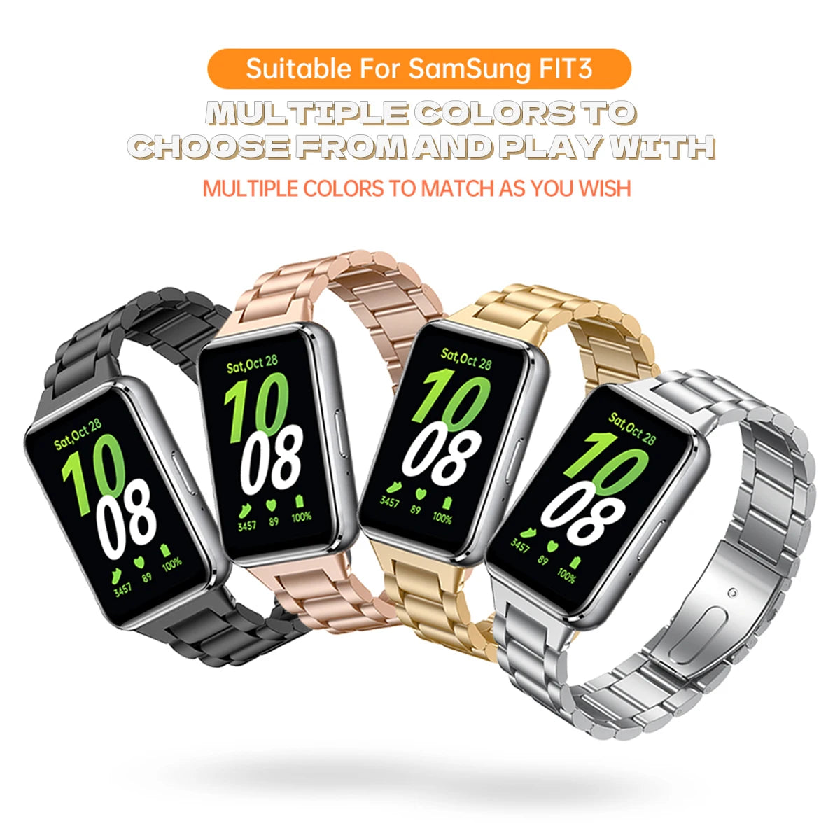 Metal Strap for Samsung Galaxy Watch Fit 3 Stainless Steel Bracelet Magnetic Milanese Loop Watchband for Galaxy Fit3 Accessories