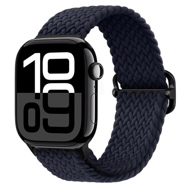 Braided Nylon band For Apple Watch Ultra 49mm 46mm 45mm 44mm 42mm 41mm 40mm Elastic band Apple Watch 11 10 9 8 7 SE 4 5 6 Belt